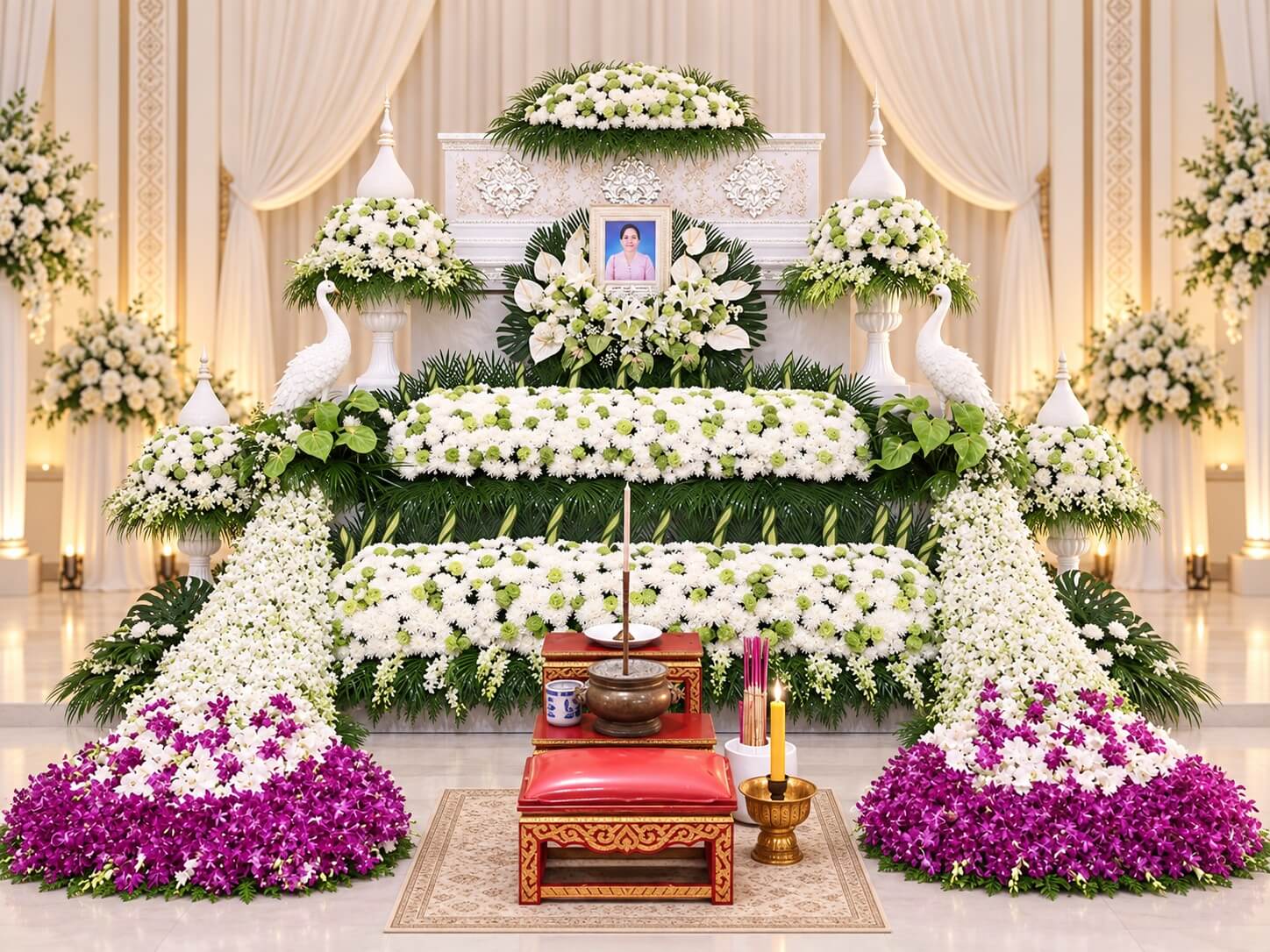 รับจัดดอกไม้หน้าหีบ สวยงามทันสมัย โดย BBonita Flower