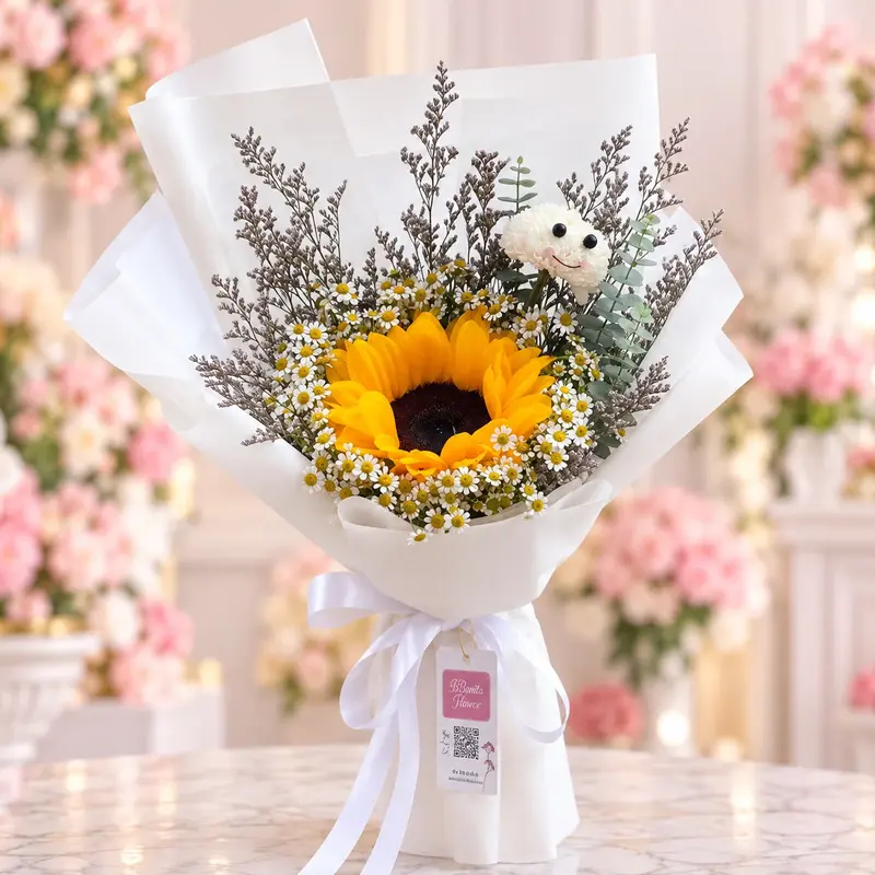 ช่อดอกไม้ทานตะวัน ปทุมธานี จัดช่อดอกไม้สด สวยๆ น่ารักๆ จากร้าน BBonit Flower
